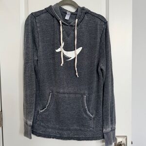 Plum Island Drift Whale Blue Gray Unisex Hoodie, Small.
